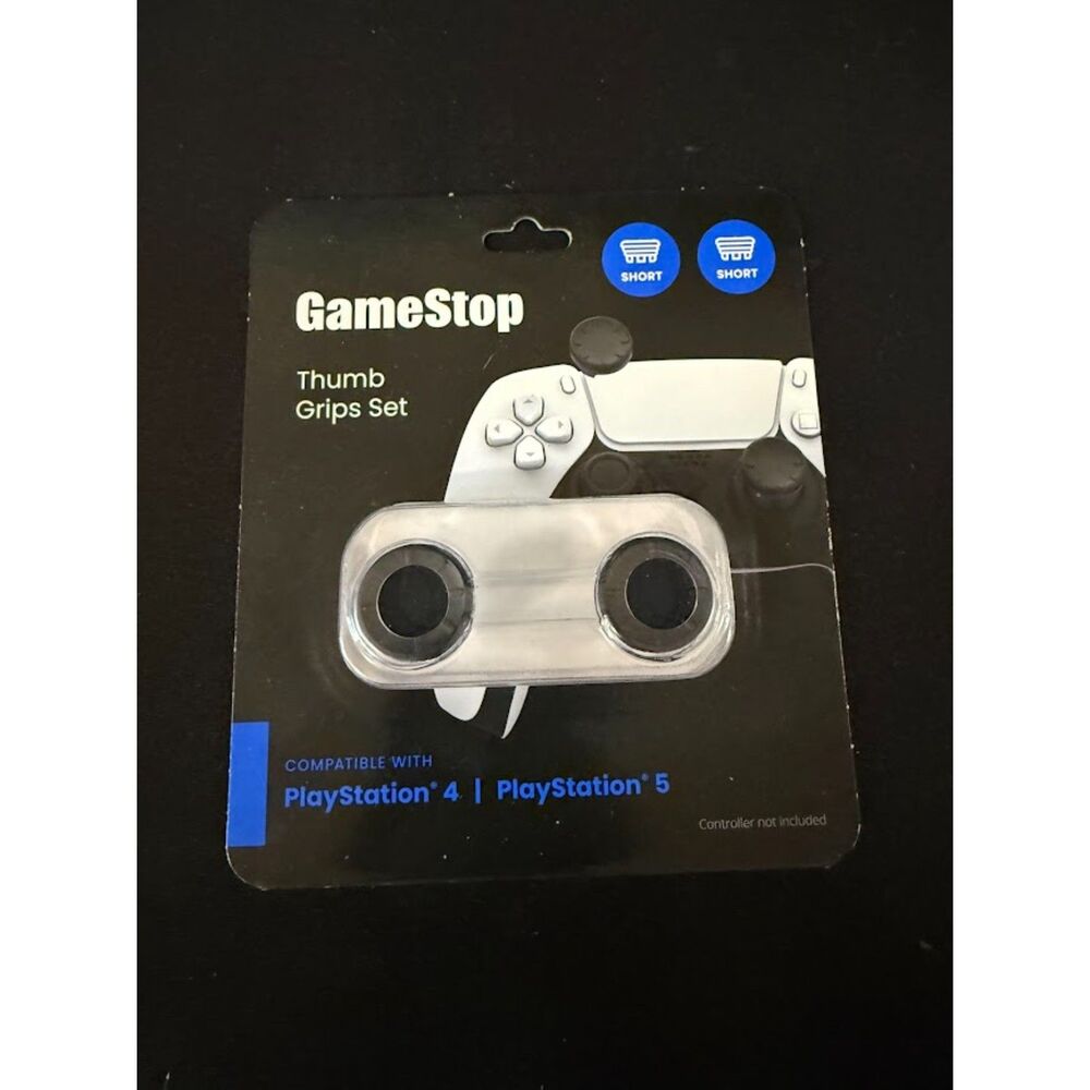 GameStop Thumb Grips Set for PlayStation 4 and PlayStation 5 controllers.